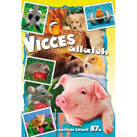Vicces állatok – Matricás kifestő